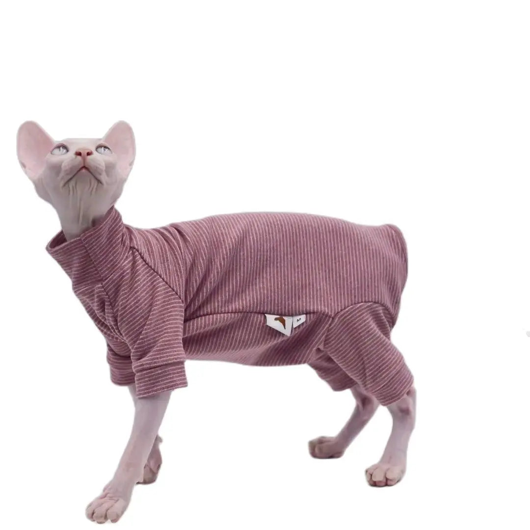 Hairless Cat Clothes Warm and Soft Four-Legged Hoodie for Sphynx Cats for Autumn and Winter for Devon Rex, Cornish