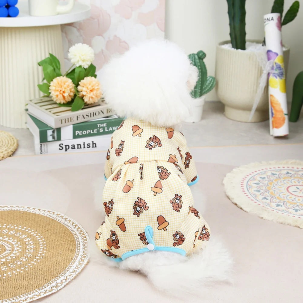 Dog Pajamas Small Dogs Pjs Jumpsuit 4 Legs Puppy Pajama Soft Dog Onesies Pet Clothes Autumn Winter Home Wear Hair Shedding Cover