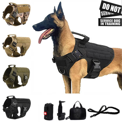 Tactical Military Vest Pet German Shepherd Golden Retriever Tactical  Training Dog Harness and Leash Set For All Breeds Dogs