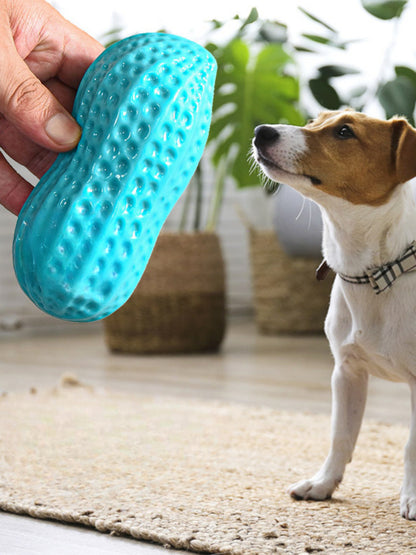 Dog Chewing Toy Simulation Peanut Squeaking Plaything Grinding Teeth Cleaning Anti Bite Rubber Cat Pet Toy Interactive Chew