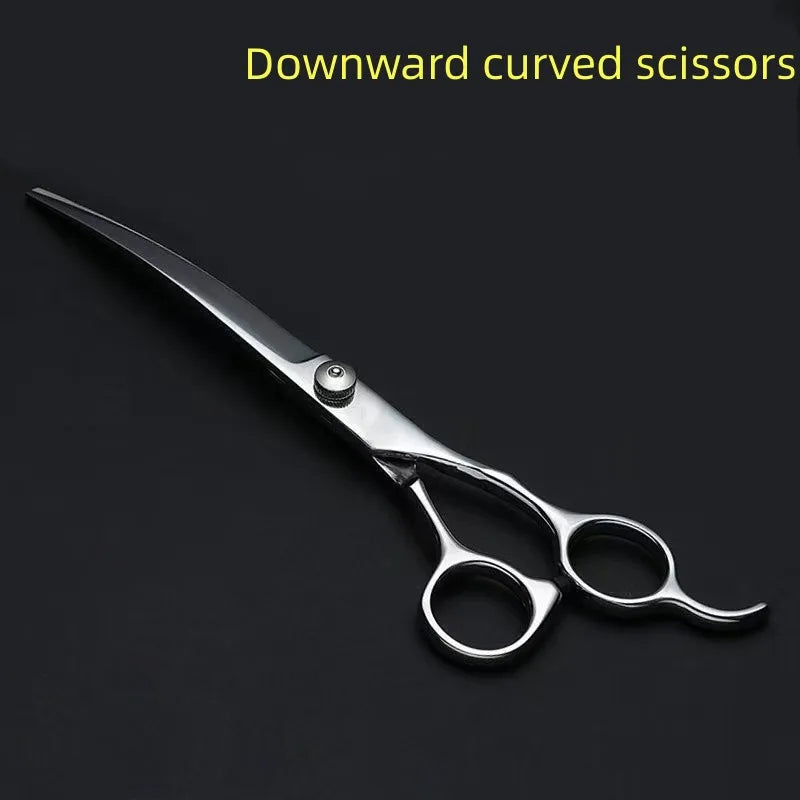 Pet Grooming Scissors Dog Hair Tool Set Professional Trimming Scissors Bent Scissors Teddy Haircutting Scissors Pet Clippers