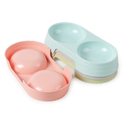 Double Pet Bowls Dog Food Water Feeder Stainless Steel Pet Drinking Dish Feeder Cat Puppy Feeding Supplies Small Dog Accessories