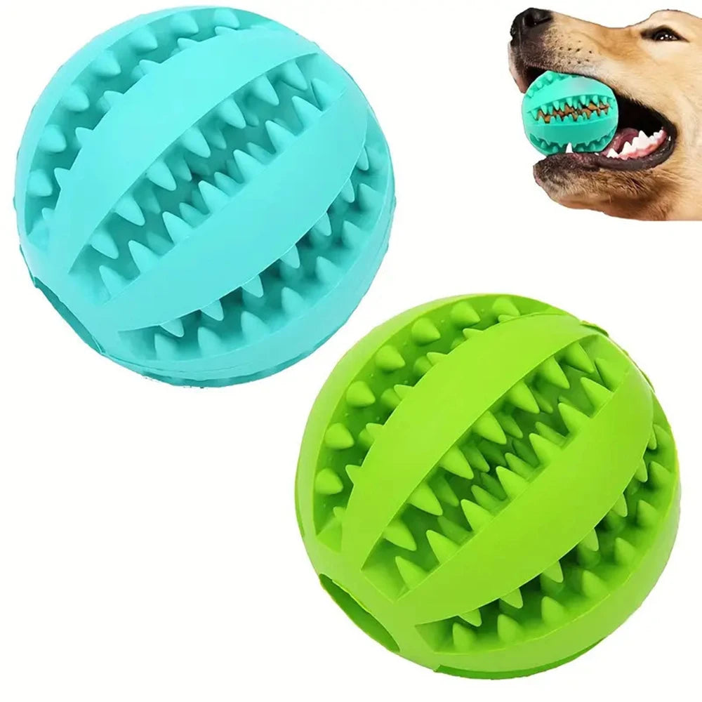 Pet Toy Tooth Cleaning Ball Bite Resistant Small, Medium and Large Dog Food Leakage Toy Relief Molar Elastic Ball