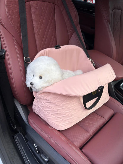 Dog Car Seat Puppy Bed with Adjustable Fixed Strap Non-Slip Bottom Dog Seat for Dog Cat Traveling Carry Supplies Cat Carrier Bag