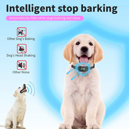 Smart Automatic Anti Barking Dog Collar Type-C Rechargeable Shock Vibration Stop Bark Collar Dog Training Collar All Size Dogs