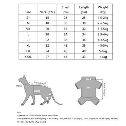 Sphynx Cat Warm Coat in Spring Hairless Cat Clothes Soft Cotton Turtleneck Jumpsuit For Devon Rex Sweet Sweatshirt For Kittens