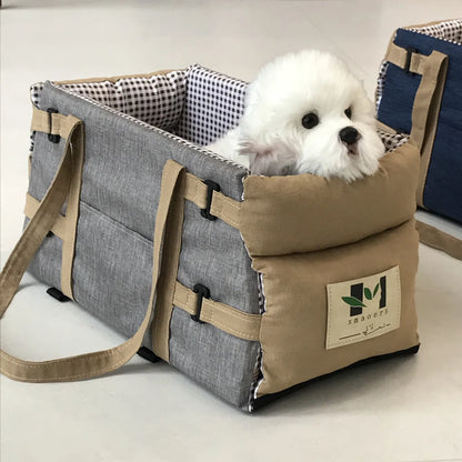 Dog Cat Carrier - Dog Car Booster Seat for Cats Dogs with Dog Travel Car Carrier with Safety Tethers Console Car Seat for Dogs