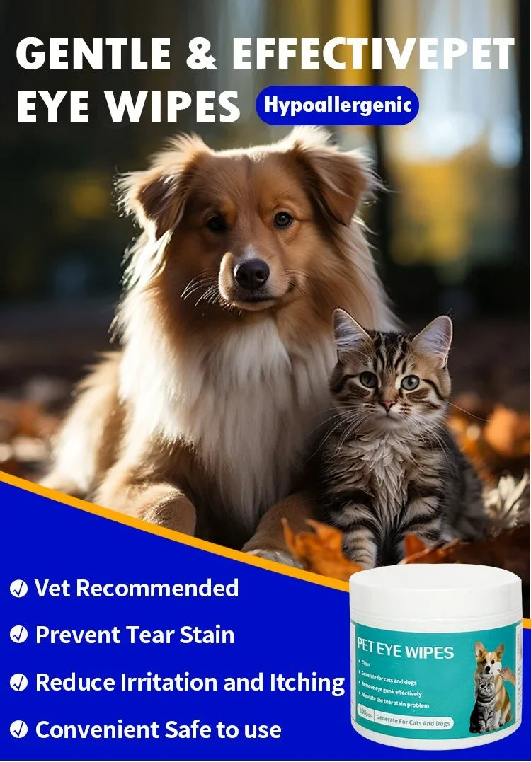 Pet Cleaning Products Eye Wipes To Remove Tear Marks Cleaning Wet Tissues Cat Wiping Eyes Removing Tear Marks and Cleaning Pet