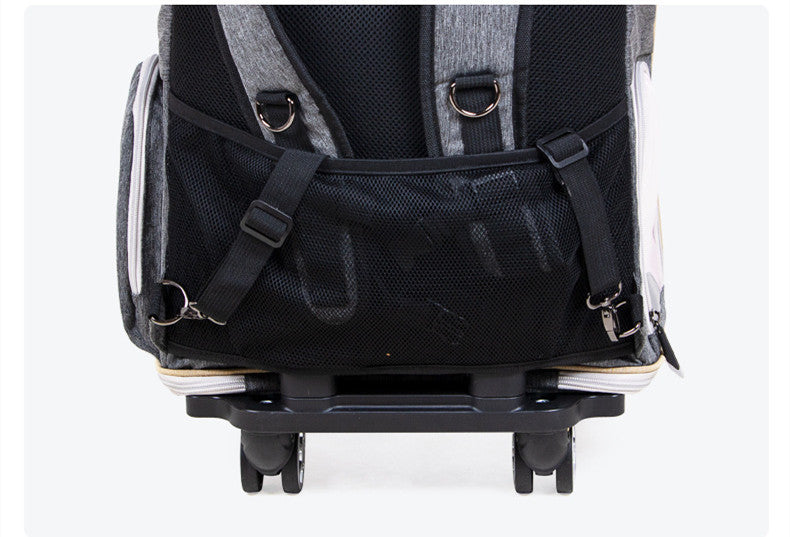 Portable Pet Cart Travel Transport Bag Transparent Bag Detachable Trolley Case Dog Cat Accessories Roller Luggage Backpack