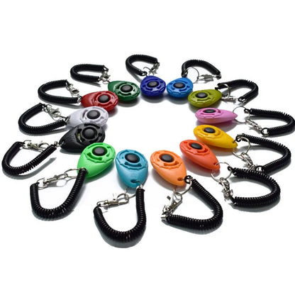 Dog Training Clicker Pet Cat Plastic New Dogs Click Trainer Aid Tools Adjustable Wrist Strap Sound Key Chain Dog Supplies