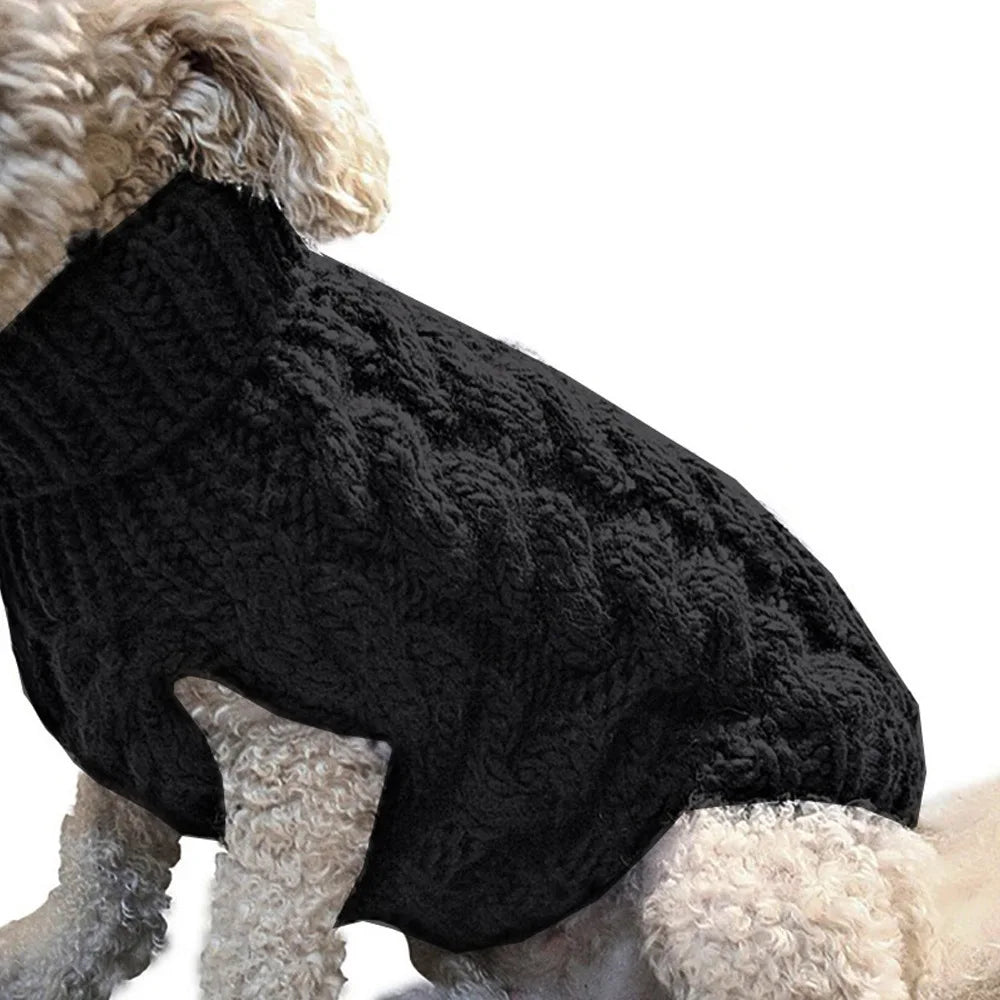 New Pet Small Pet Dog Clothes Sweater Fashion Autumn Winter Solid Fried Dough Twists Knitting Warm Comfort Clothing