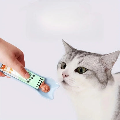 Cat Strip Squeeze Spoon Cat Strip Feeder for Lickable Wet Cat Treats Pet Liquid Snack Feeding Tool Cat Feeder Pet Supplies