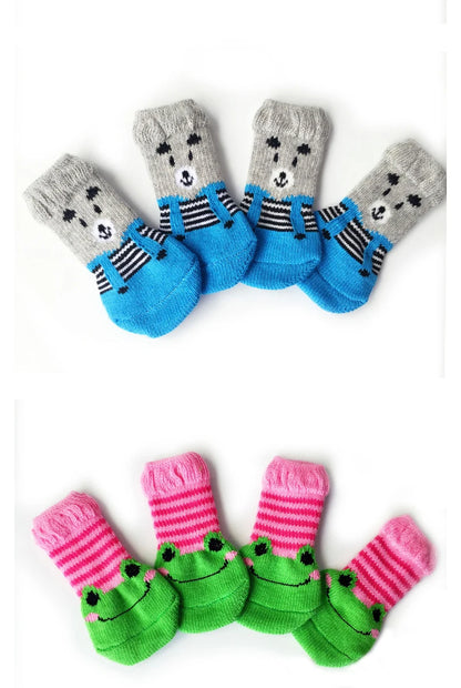 Cute Pet Socks Anti-Slip Knitted Cats Shoes Anti-scratch For Cats Shoes Thick Cat Claw Protection Accessories For Cats