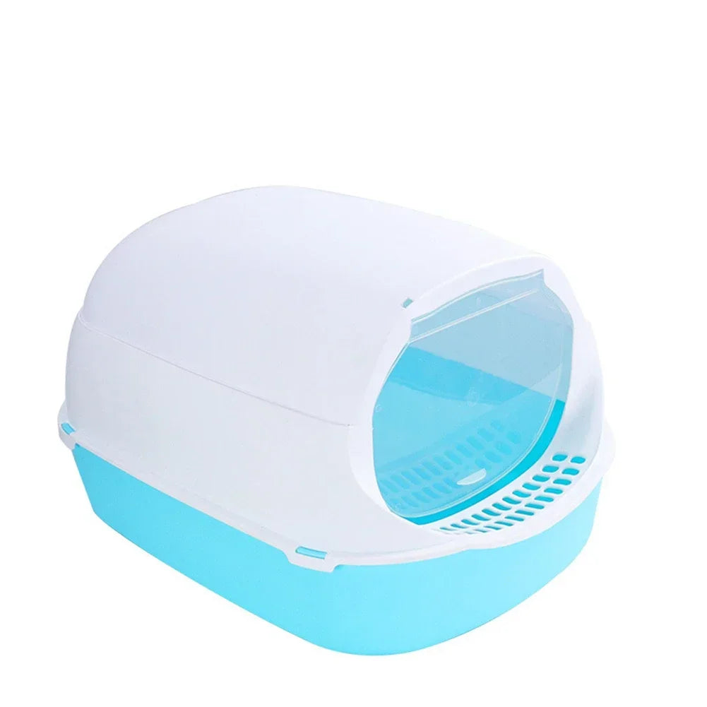 Kitty Sandbox Cat Litter Box Semi-enclosed Splashproof Cat Tray Cat Toilet Cleaning Basin Supplies Pet Toilet Kitten Tray Bedpan