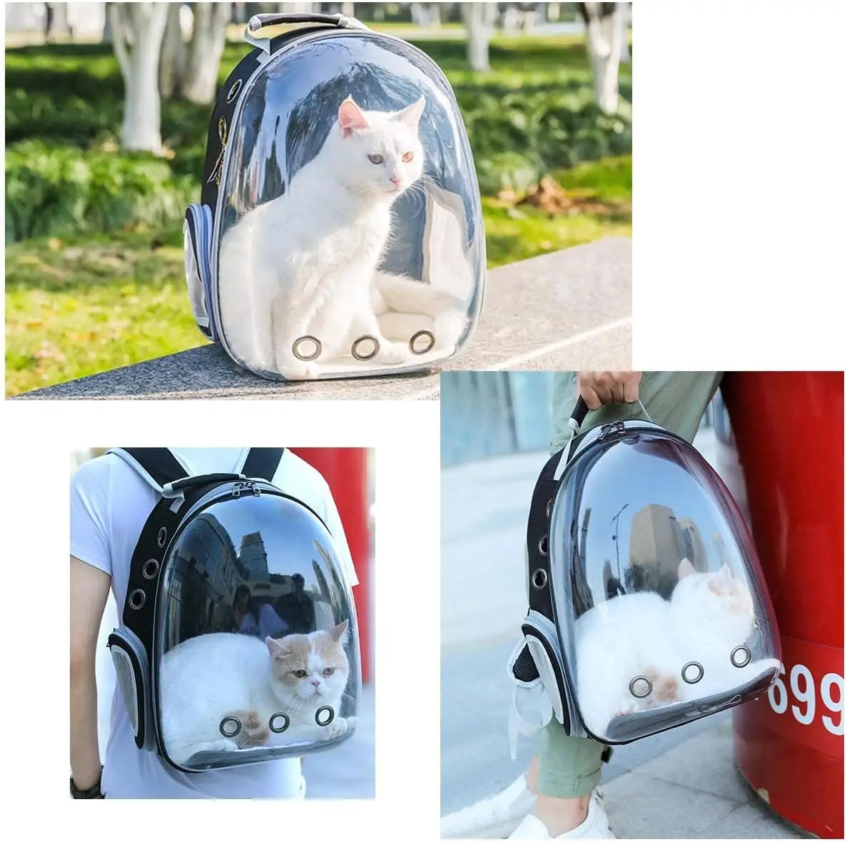 Cat Pet Carrier Backpack Transparent Capsule Bubble Pet Backpack Small Animal Puppy Kitty Bird Breathable Pet Carrier for Travel