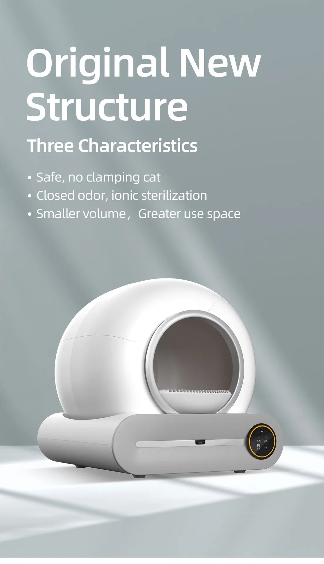 Tonepie 65L Automatic Smart Cat Litter Box Self Cleaning Fully Enclosed Cat Litter Box Pet Toilet Litter Tray English versions