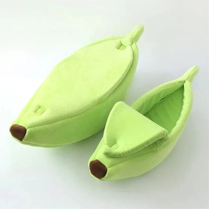 Banana Shaped Pet Bed for Extra Small Dogs and Cats Pet Soft Cushion Washable Pet Banana Bed