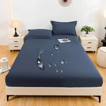 1PC waterproof soft skin frosting solid color bed cap dust cover Mattress cover sheet (pillow case and pillow core not included)