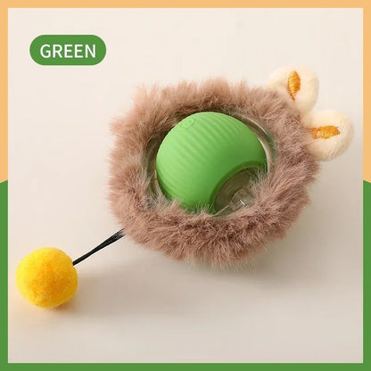 Cat Interactive Ball Toys 3 Mode Automatic Rolling Ball Faux Tail Rechargeable Smart Pet Electric Toy Cat Training Imitate Mouse