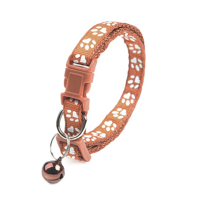 Footprint Pet Collar Dog Collar With Bell Pet Necklace Reflective Adjustable Collar For Puppy Kitten Chihuahua Dog Accessories