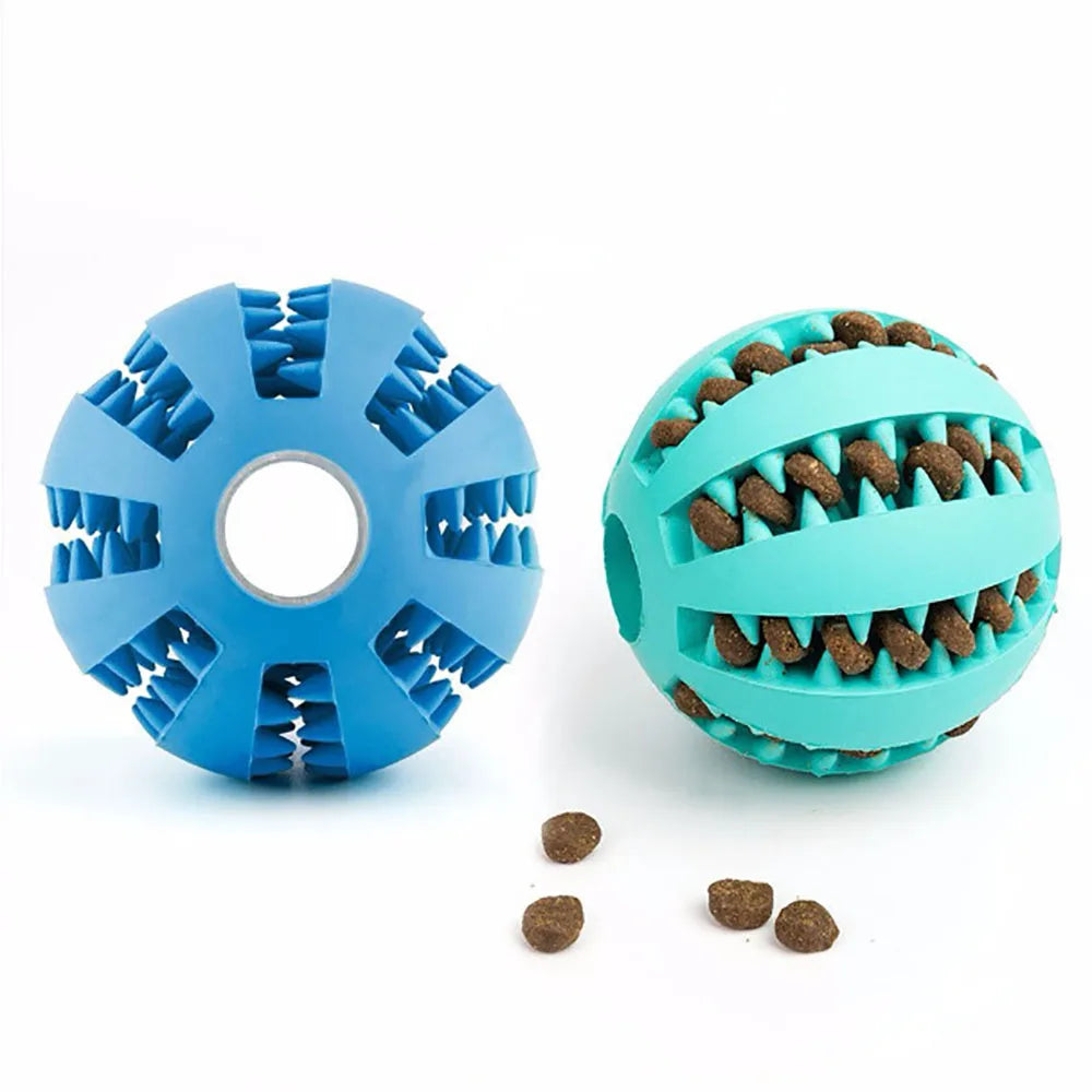 Dog Leaky Food Ball Tooth Cleaning Puppy Chew Toys Natural Rubber Elasticity Ball Relieve Boredom Dog Toy 5CM/7CM