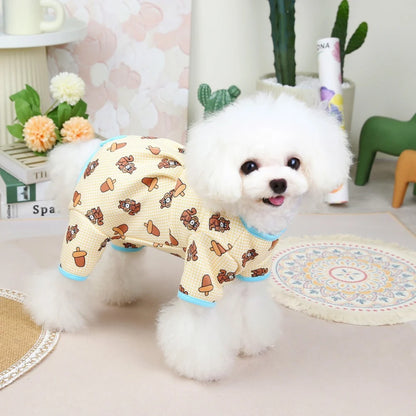 Dog Pajamas Small Dogs Pjs Jumpsuit 4 Legs Puppy Pajama Soft Dog Onesies Pet Clothes Autumn Winter Home Wear Hair Shedding Cover