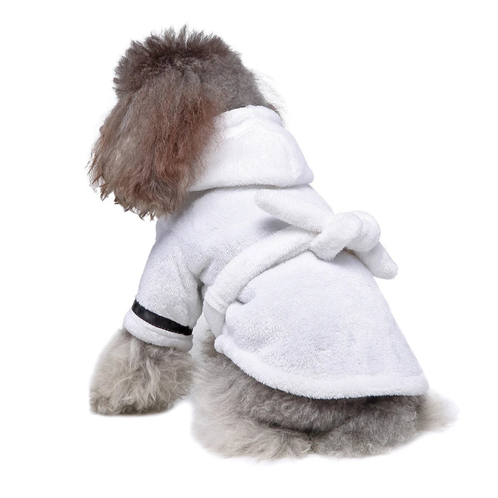 Pet Dog Bathrobe with Hood Dog Pajamas Sleeping Clothes Soft Pet Bath Drying Towel Clothes For Puppy Dogs Cats Coat Pet Supplies