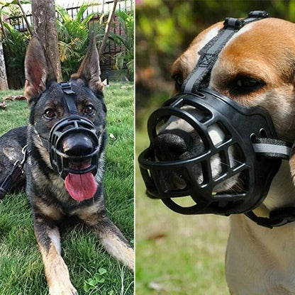 Anti-Biting Adjustable Dog Muzzle Fashion Breathable With Reflective Strip Dog Mouth Cover Plastic Can Drink Water