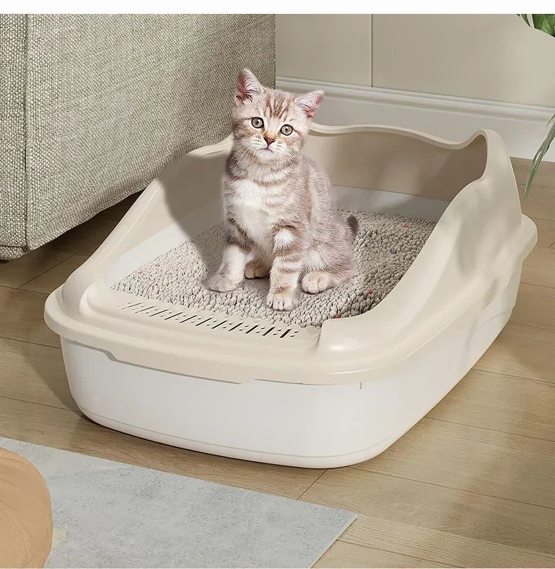 Cat Litter Box for Small Cats Animals Semi Closed Cat Dog Tray with Scoop Excrement Training Sand Litter Box Cat Accessories