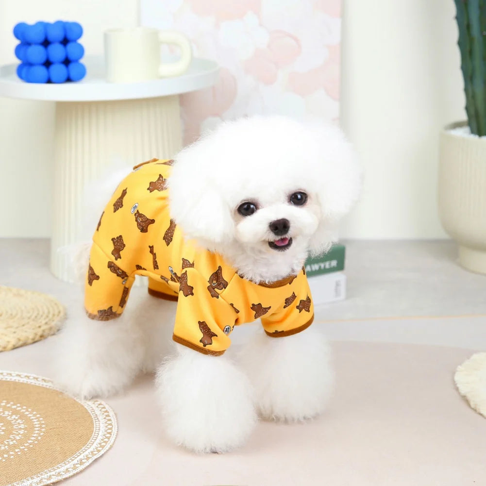 Dog Pajamas Small Dogs Pjs Jumpsuit 4 Legs Puppy Pajama Soft Dog Onesies Pet Clothes Autumn Winter Home Wear Hair Shedding Cover