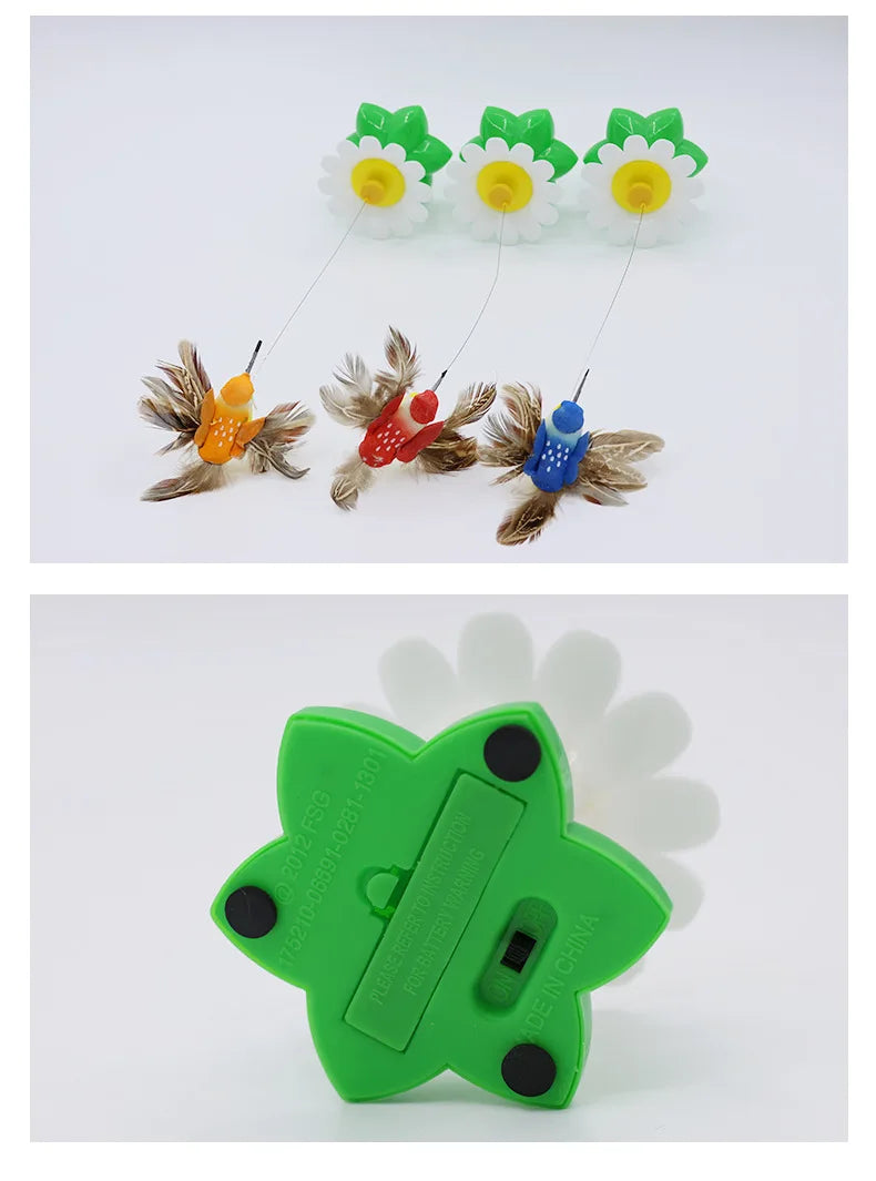 Rotating Electric Butterfly, Hummingbird And Bee Pet New Product Rotating Around Flowers To Cats And Butterflies Pet Toys 고양이