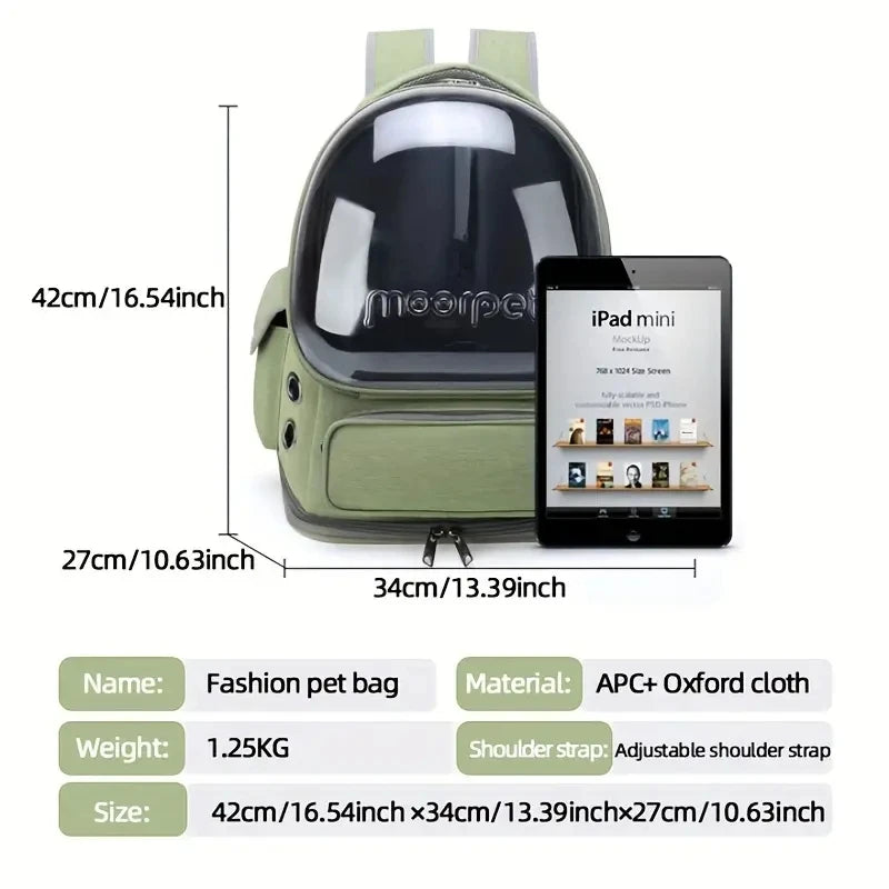 Portable Pet Carrier Backpack - Breathable, Comfortable, andStylish Bubble Bag for Cats and Dogs