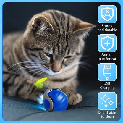 Smart Interactive Speedy Tail 2.0 Cat Toy Automatic Moving Balls for Cats And Dogs Touch Motion Rolling Toy Ball for Pet