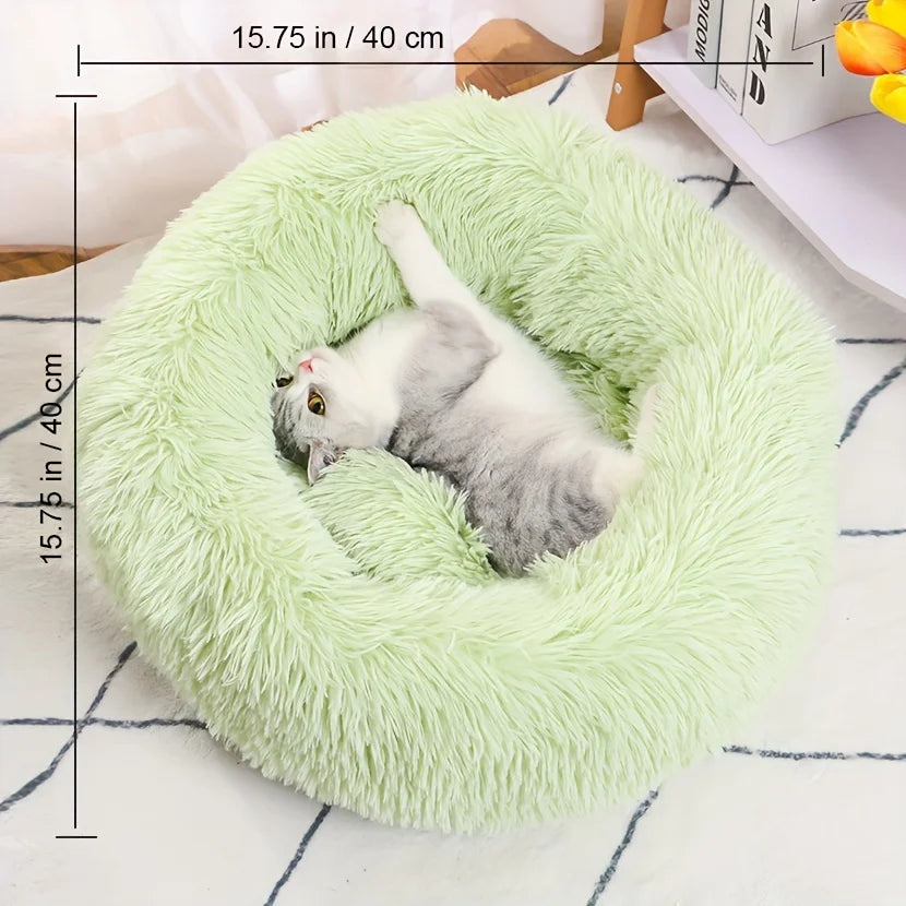 Cat Nest Round Soft Shaggy Mat for Kittens Chihuahua Indoor Dog Cat Bed Pet Supplies Removable Machine Washable Pillow Bed