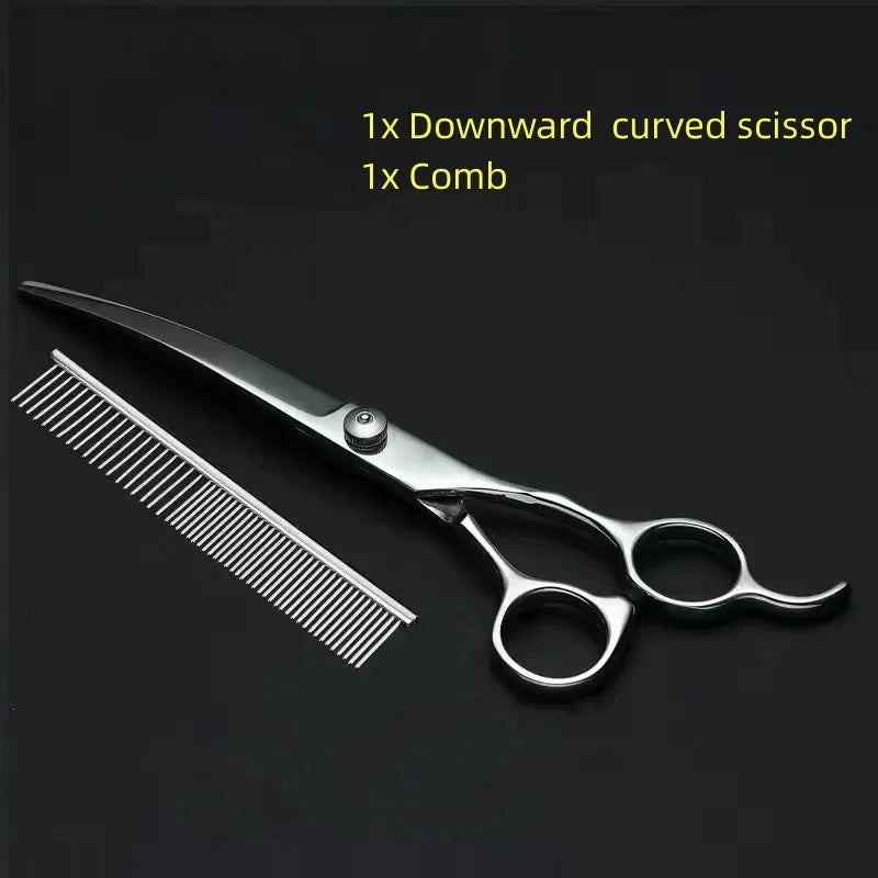 Pet Grooming Scissors Dog Hair Tool Set Professional Trimming Scissors Bent Scissors Teddy Haircutting Scissors Pet Clippers