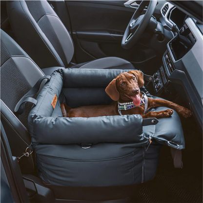 Deluxe Faux Leather Dog Car Seat Booster Bed - Urban Voyager