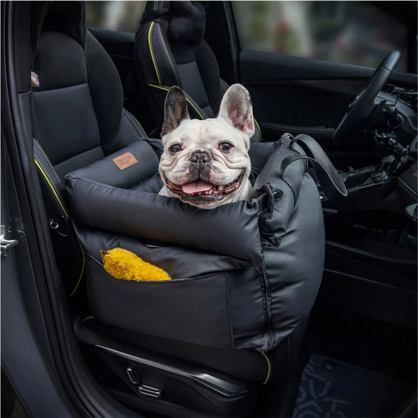 Deluxe Faux Leather Dog Car Seat Booster Bed - Urban Voyager