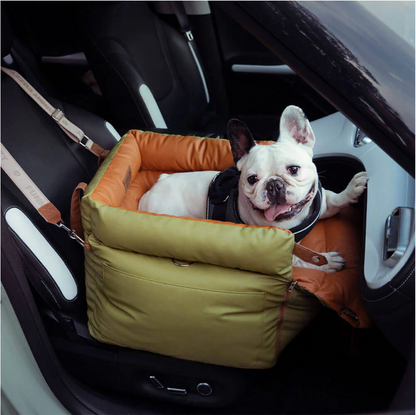 Deluxe Faux Leather Dog Car Seat Booster Bed - Urban Voyager