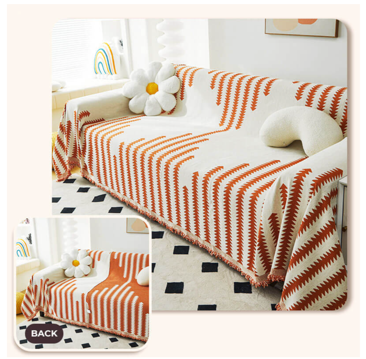 All-seasons Chenille Fabric Double-sided Anti-scratch Home Decoration Couch Cover