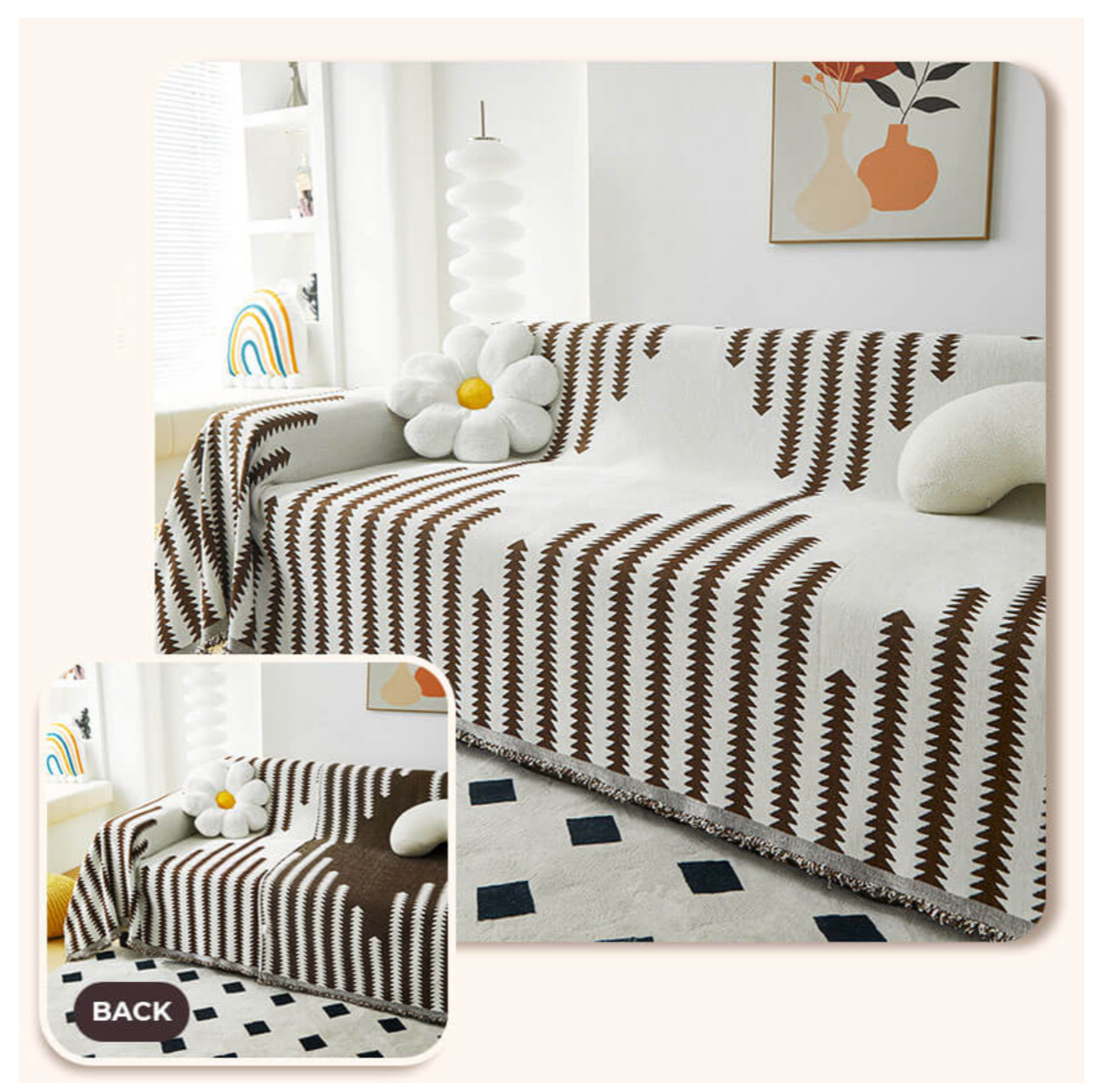 All-seasons Chenille Fabric Double-sided Anti-scratch Home Decoration Couch Cover