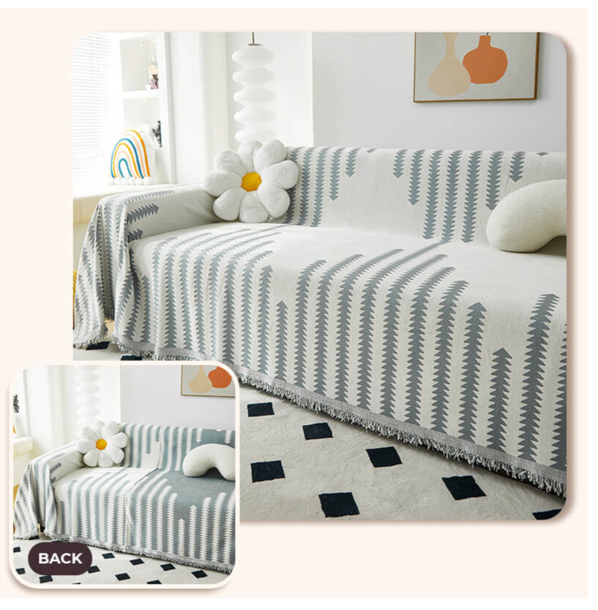 All-seasons Chenille Fabric Double-sided Anti-scratch Home Decoration Couch Cover