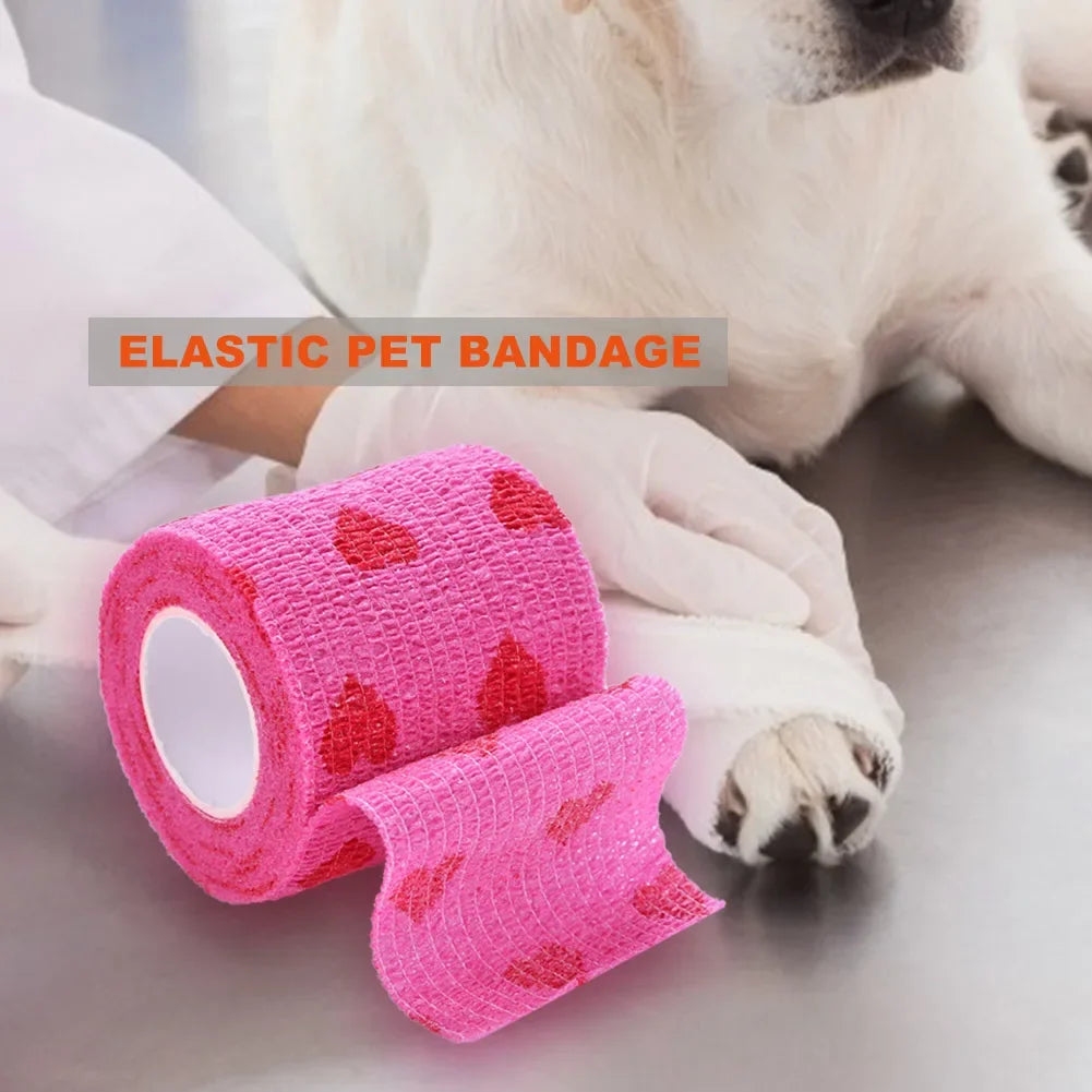 2/5/10Pcs Self-adhesive Elastic Bandage for Pet Dog Cat Leg Cover Protector Strap Medical Bandage Non-woven Cohesive Bandage