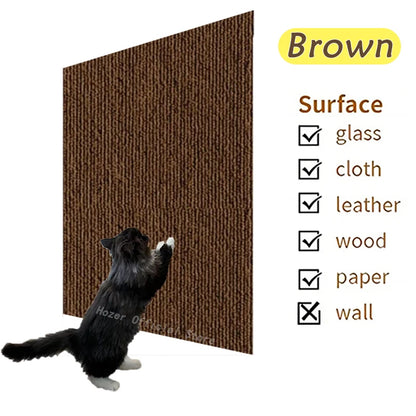 Cat Scratching Mat DIY Self-Adhesive Trimmable Carpet Cat Scratching Post Carpet for Anti-scratching Sofa Furniture Protection