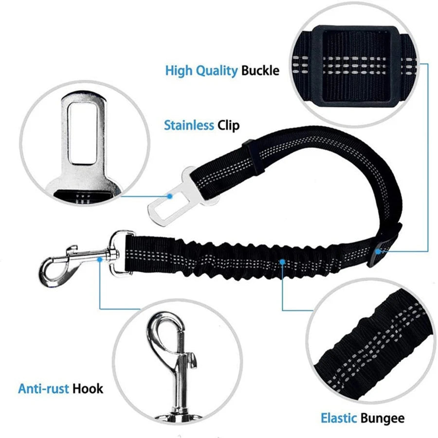 Pet supplies, car seat belts, dog leashes, retractable cushioning, elastic reflective safety ropes, dog leashes