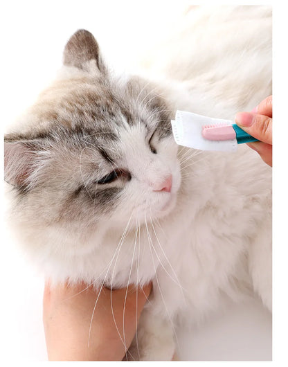 Dog Cat Cleaning Supplies Soft Pet Eye Rub Handheld Cats Tear Stains Brush Eye Care Pets Cleaning Grooming Tools Cat Accessories