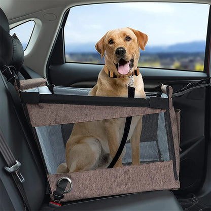 Detachable and Washable Car Pet Seat Cushion with Hanging Bag Dog Travel Pet Car Seat Cover Comfortable Travelling Experience