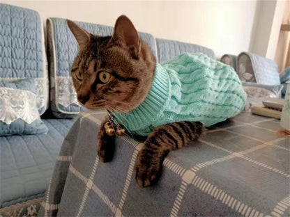 Warm Knitted Sphynx Cat Sweater Winter Pet Clothes for Cats mascotas Clothing Katten Kedi Kitten Puppy Pullovers ropa para gatos