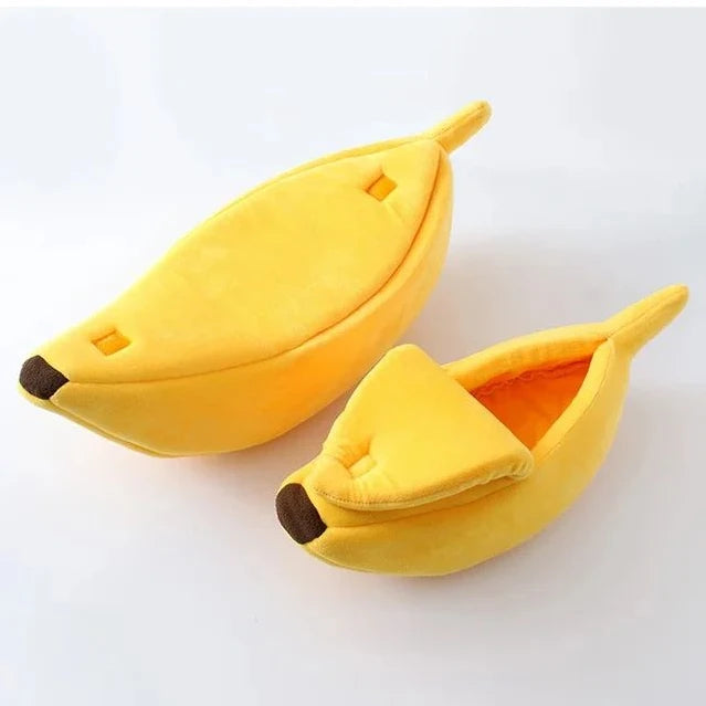 Banana Shaped Pet Bed for Extra Small Dogs and Cats Pet Soft Cushion Washable Pet Banana Bed