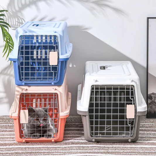 Cat Flight Box Fence Type Carrier Cage Cat Aviation Box Fences Car Dog Cage Portable Medium Cat Bag Pet Products Pet Box