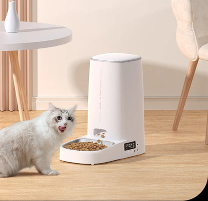 ROJECO Automatic Cat Feeder Pet Smart Cat Food Kibble Dispenser Remote Control WiFi Button Auto Feeder For Cats Dog Accessories